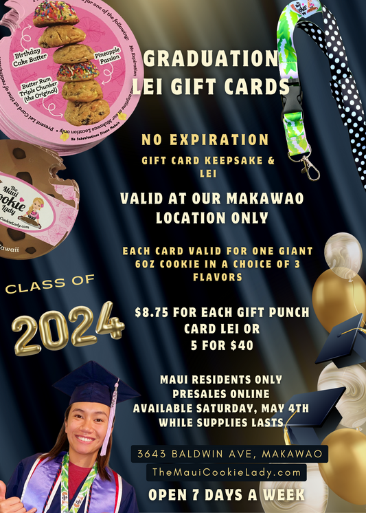 A Graduation Punch Card Lei  (Maui Residents Only)  Limited Supplies Bulk Discount 5 for $40