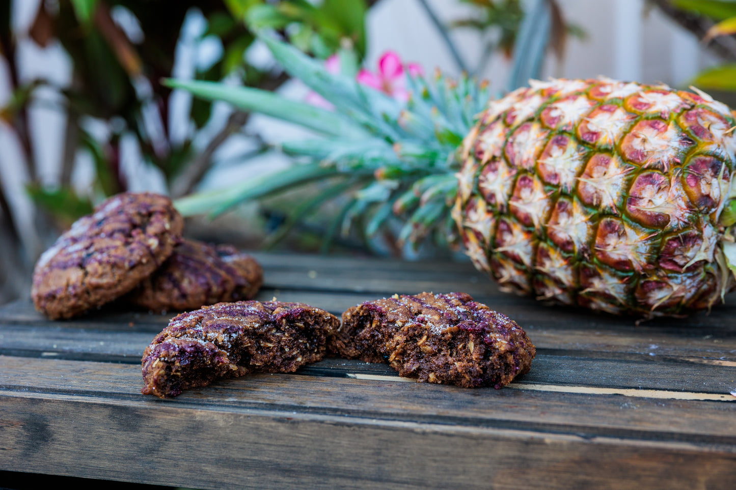 Oatmeal Blueberry Molasses topped w Blueberry Reduction & Lilikoi (Passionfruit) Organic Sprinkle (Limited Edition)