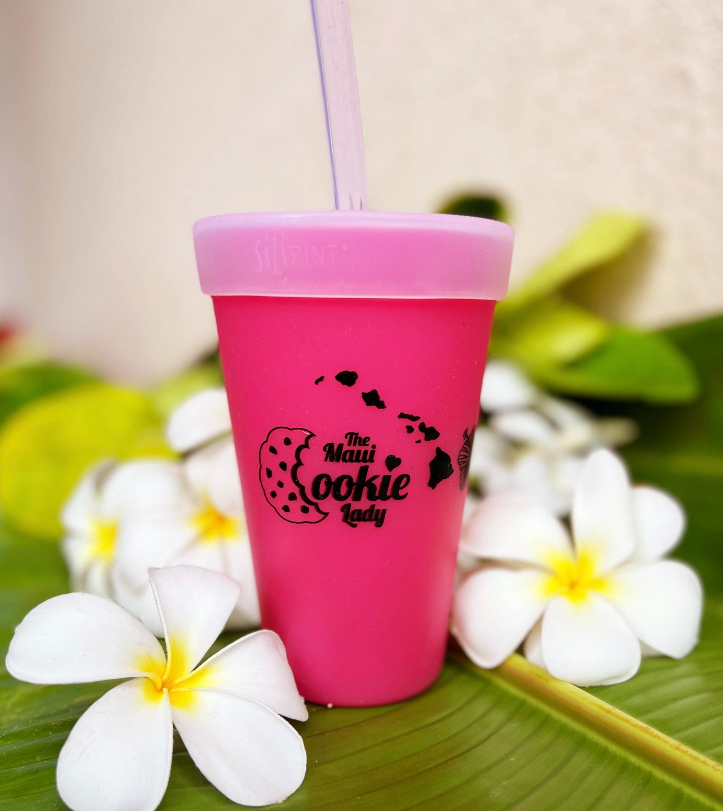 Silipint 16oz pink Tumbler with Straw