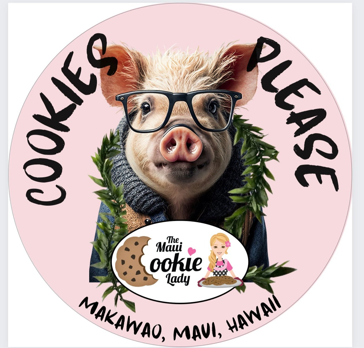 Sticker "Cookies Please" Hula Pig
