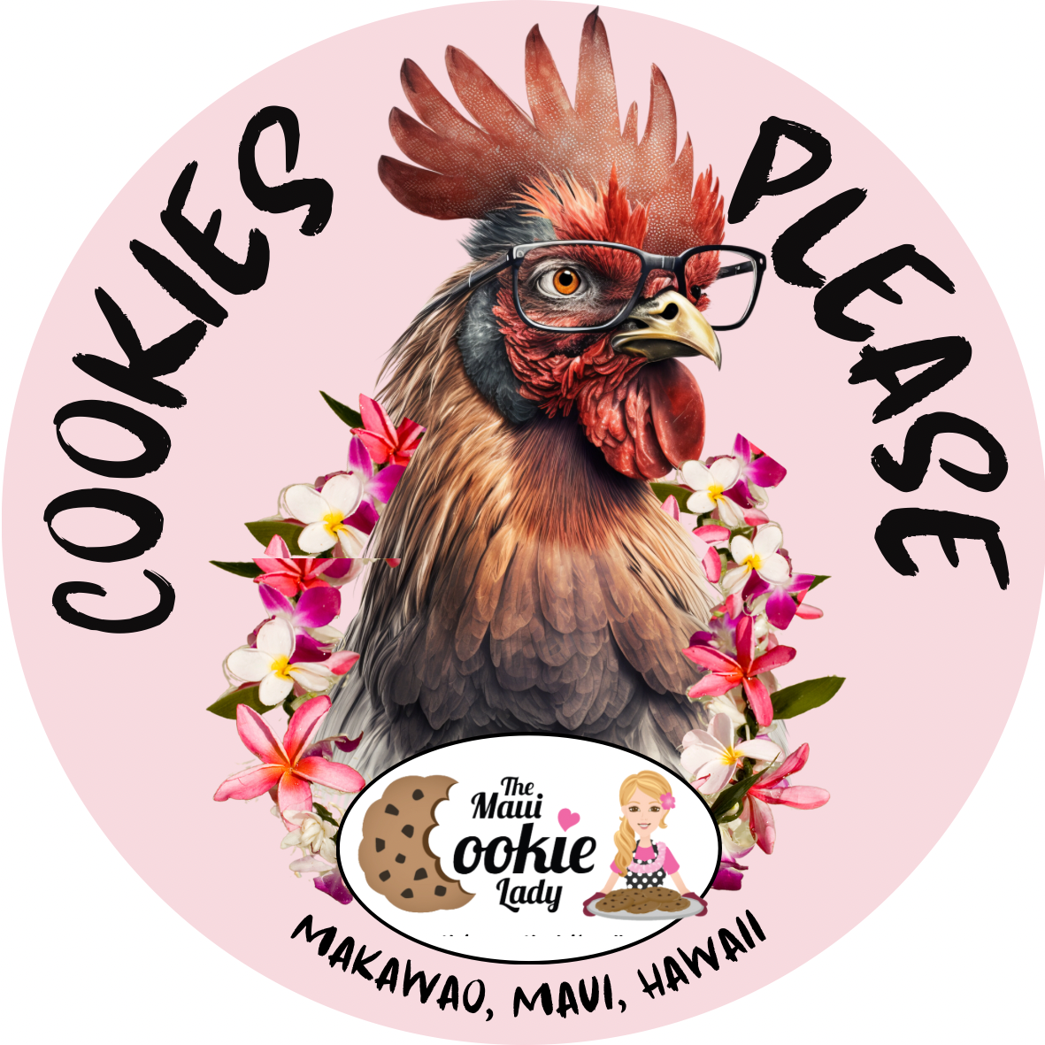 Sticker "Cookies Please" Hula Rooster